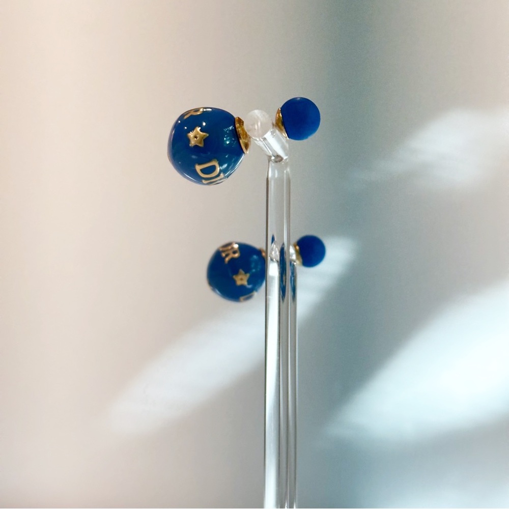 🤩🤩 DIOR 🤩🤩 Blue and gold Tribales Earring studs